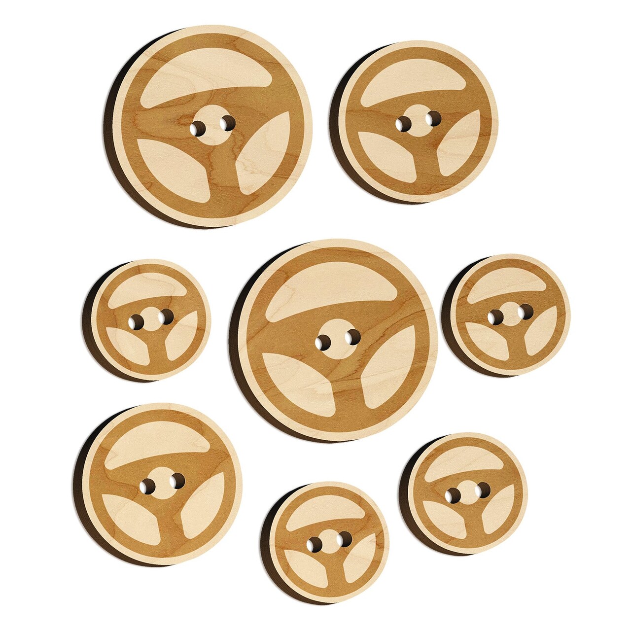 Car Steering Wheel for Driving Wood Buttons for Sewing Knitting Crochet DIY Craft